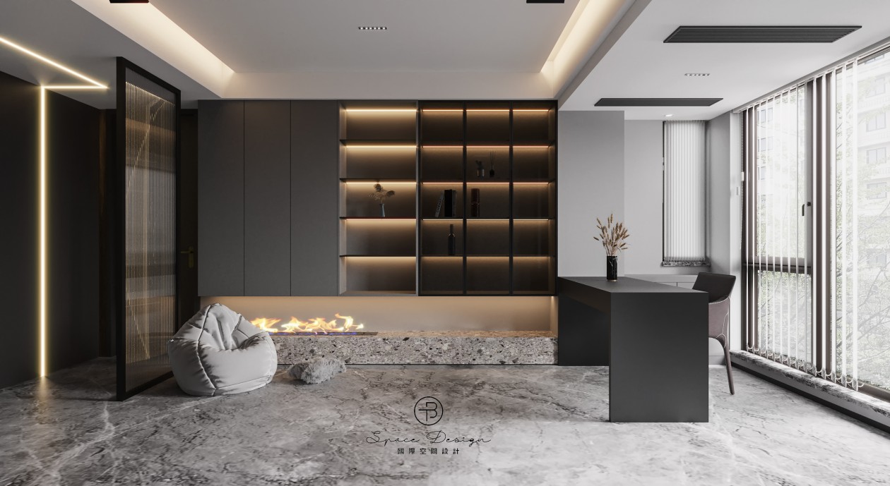 现代简约黑白灰 · 178㎡通州公寓设计丨中国通州丨T·B 国际空间设计-16