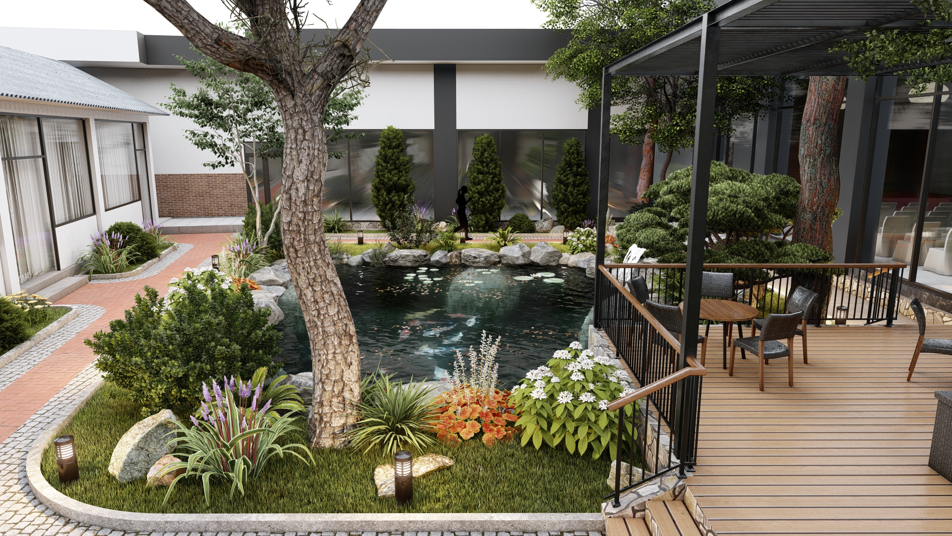 TIỂU CẢNH SÂN VƯỜN, HỒ CÁ-4