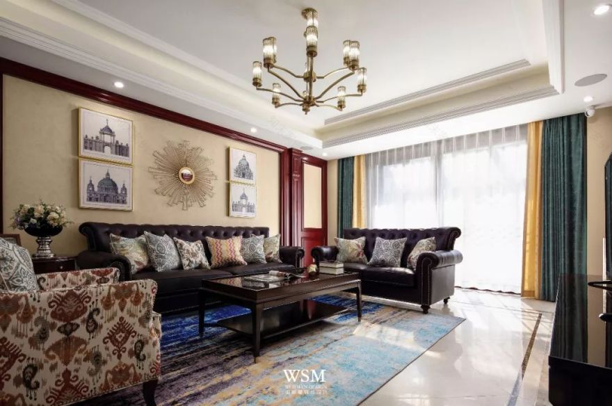 悠然美居 | 金御华府 140 平米美式风格全案设计-4