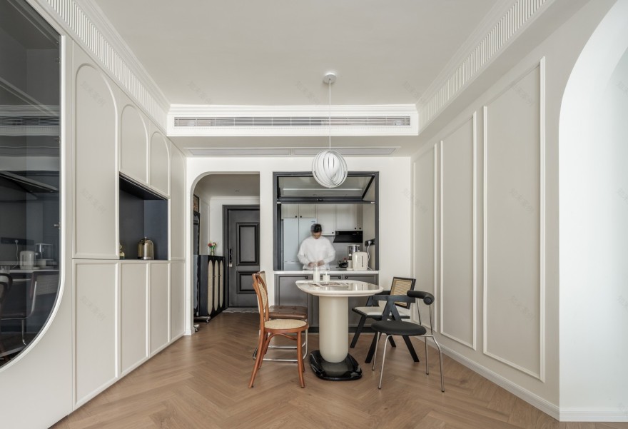 90 后两人一猫的惬意法式奶油风丨中国深圳丨那宅设计事务所-0