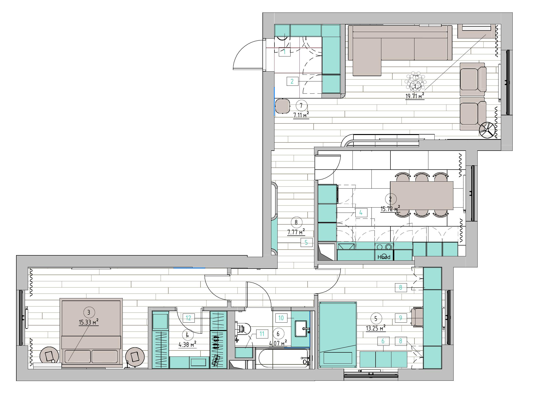 Amir 住宅综合体公寓设计项目 2丨哈萨克斯坦阿拉木图丨AM Interiors KZ-10