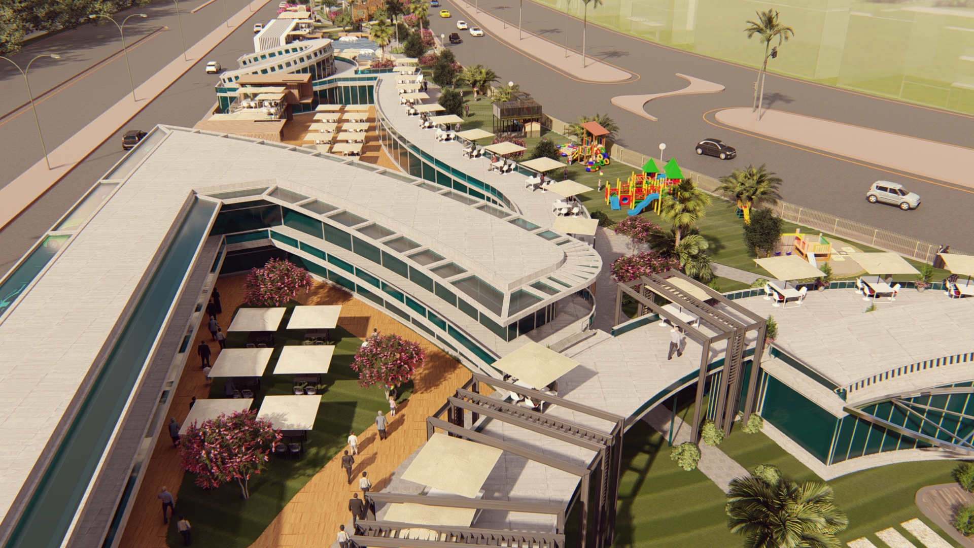 food court , shops & bank design-24