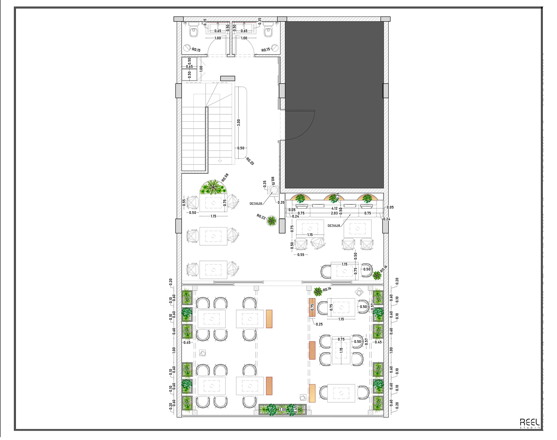 咖啡厅与餐厅施工图纸丨Reel Studio-17