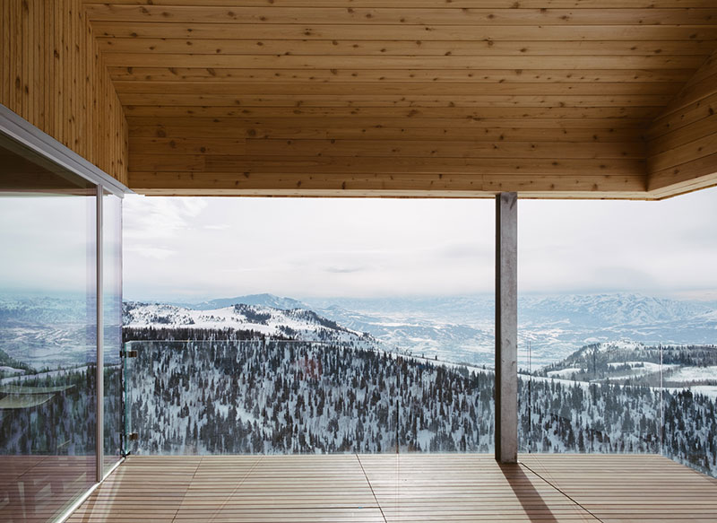 美国犹他州雪山全景山间小屋-20