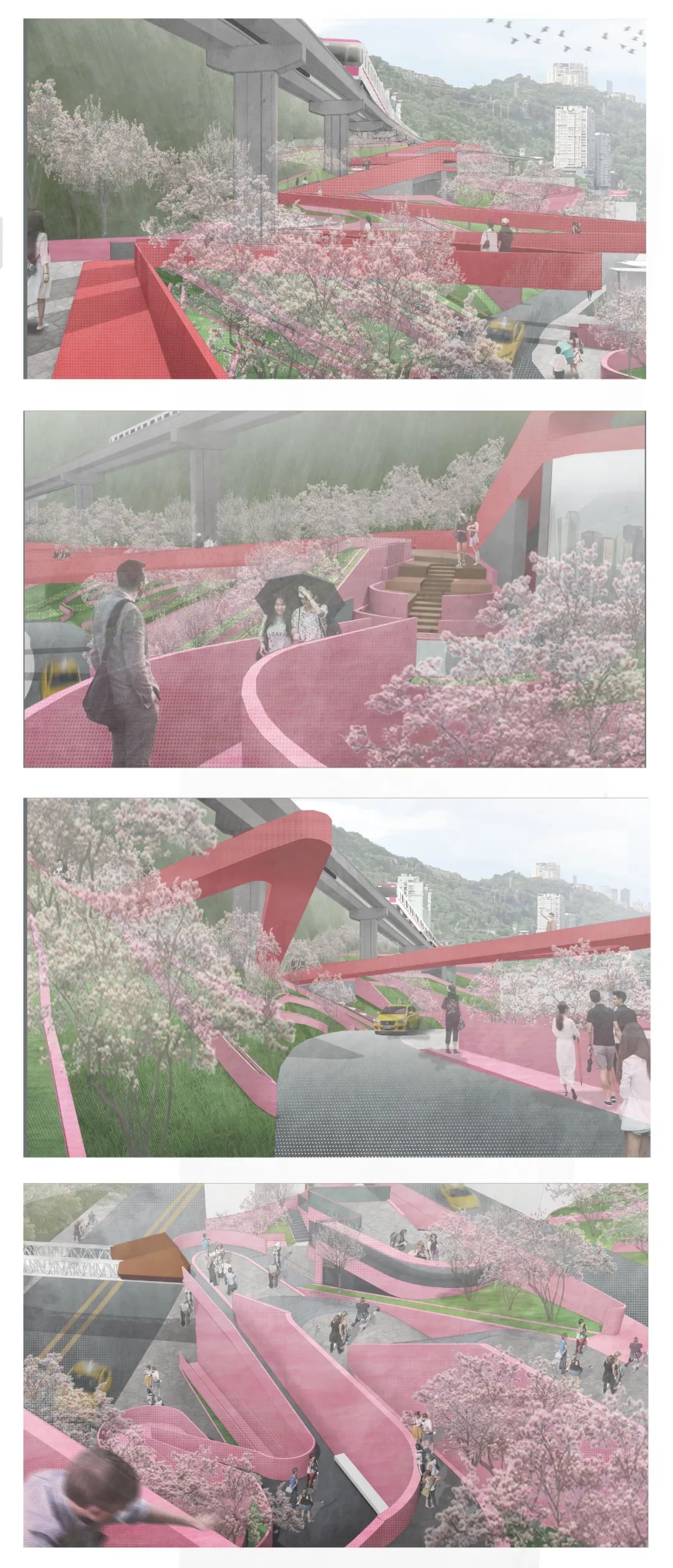 川美学弟大四毕设重置“8D魔幻之城”！“立体转换+空间折叠”的空间叙事与视觉转译！将印象抽象转化为叙事景观视角下的山城-105