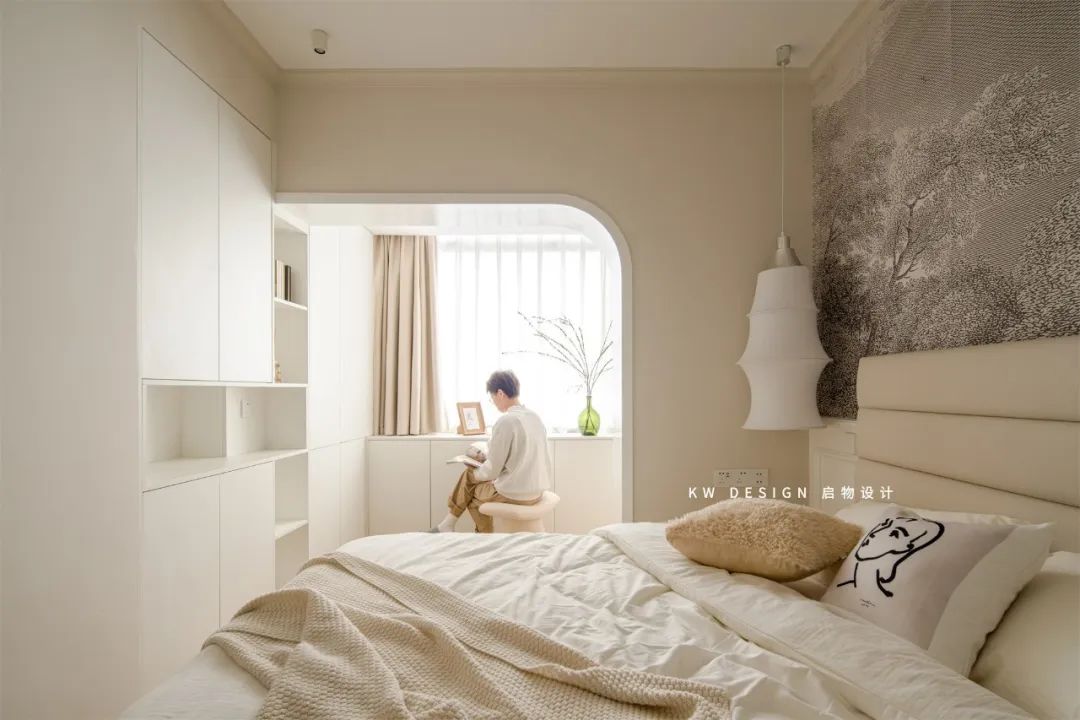 景新花园奶油轻法式住宅丨启物设计-49