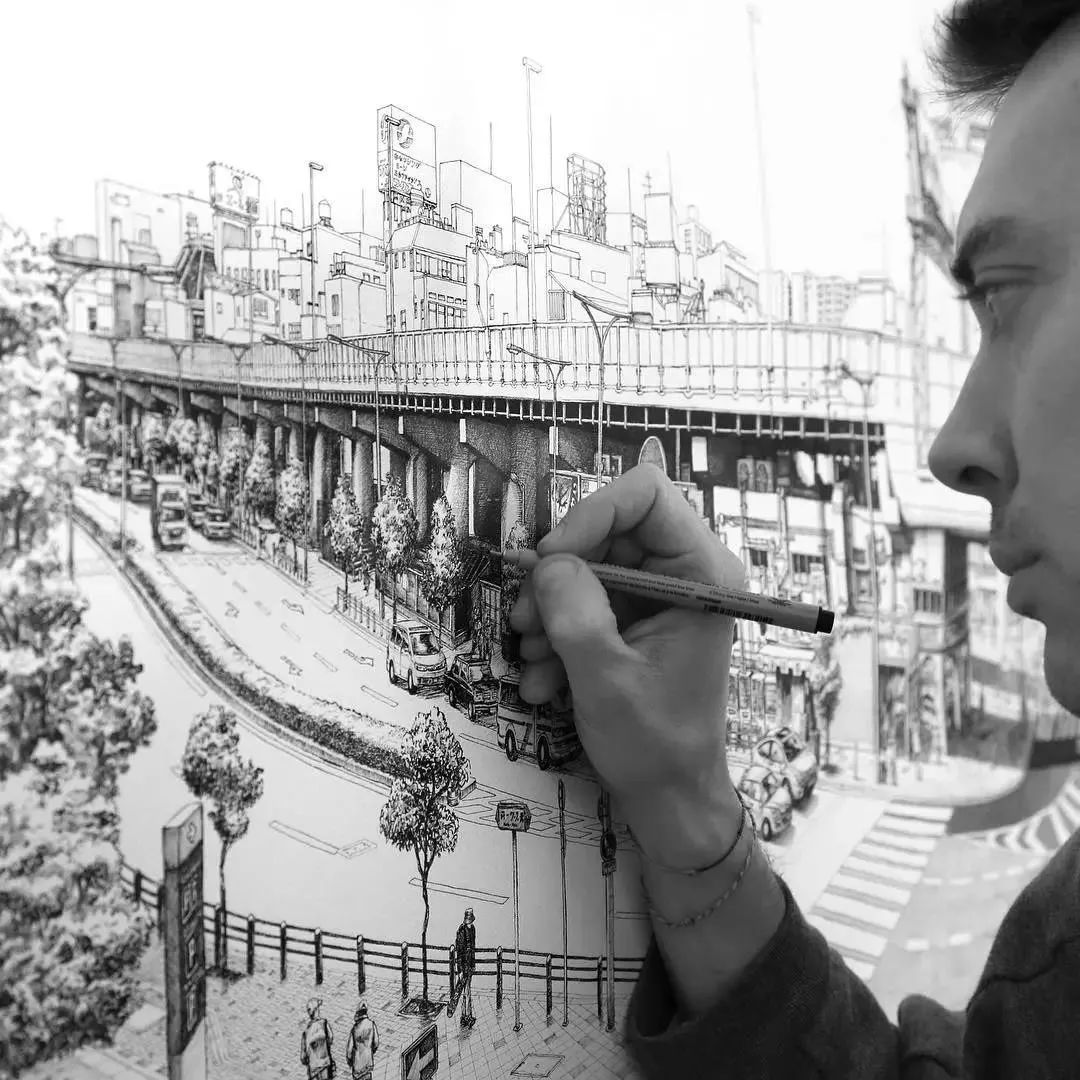 法国艺术家托马斯·达提格斯手绘中国全景建筑,细节震撼!-120