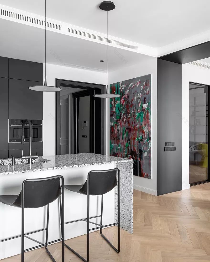 黑白魅力 · 120㎡艺术空间设计丨Alexandra Burmistrova-12