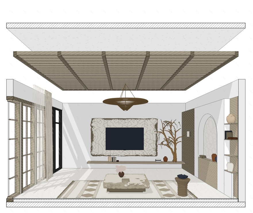 WABI SABI是源自日本美学概念侘寂,MAJLES是阿拉伯语,意为集会、会议室 ,因此整体可翻译为侘寂集会室 丨沙特阿拉伯利雅得丨Vacci Studio-17