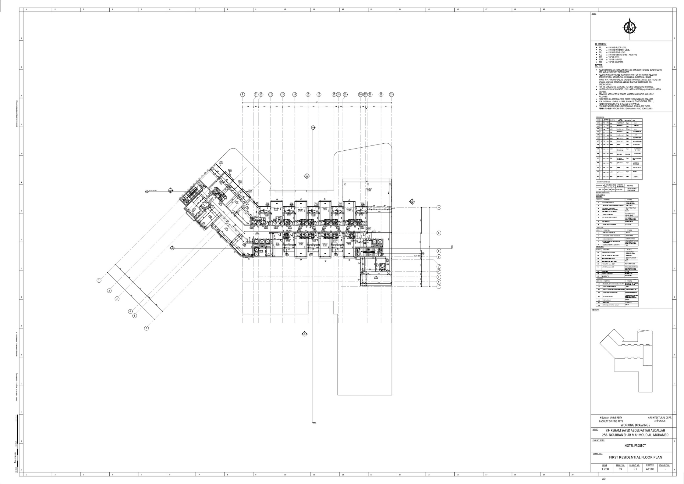 RENOS(3  STARS HOTEL)技术绘图项目丨赫勒万大学美术学院建筑系-19