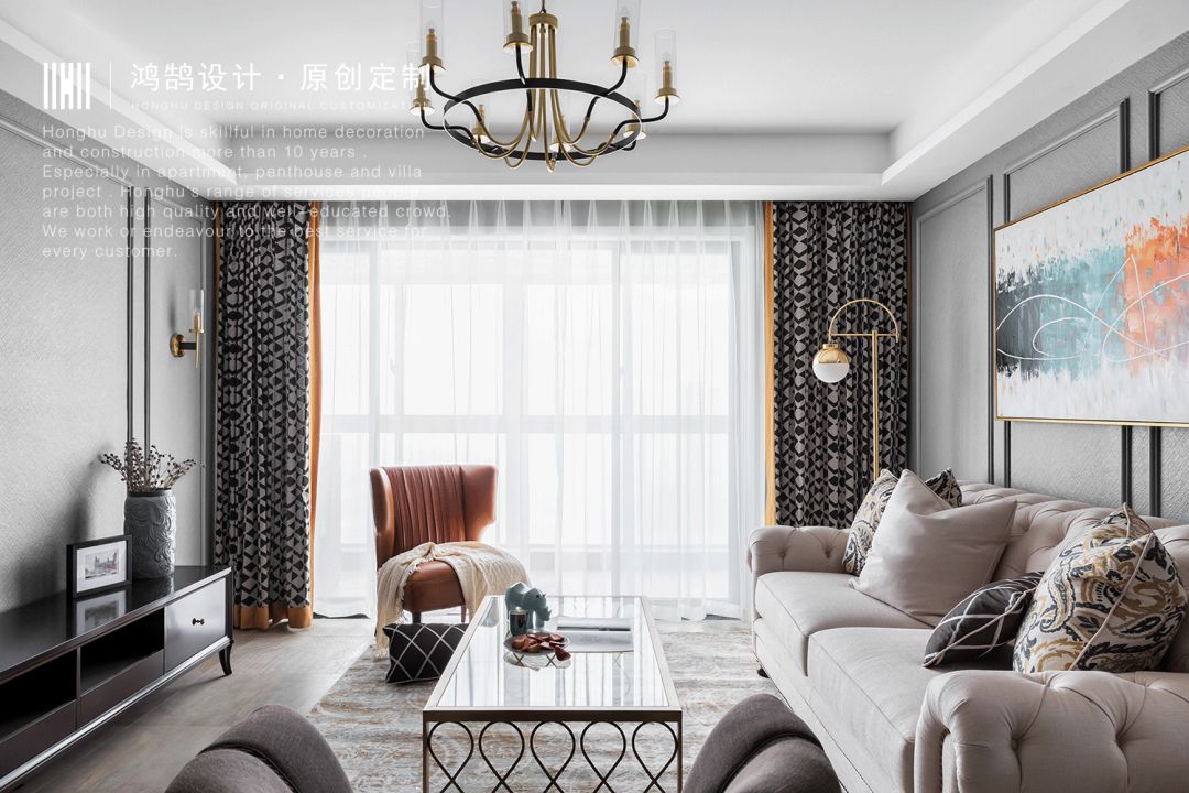 花漾轻奢美式,兼顾功能与美感的 140㎡四口之家-14