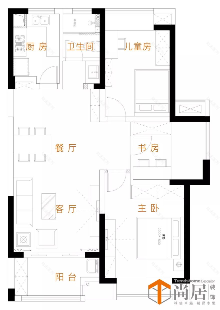 104㎡美式田园风,蒂芙尼蓝带来清新浪漫-47
