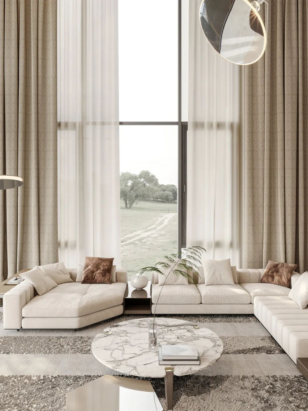 SeeDesign见入设计 ｜「 晴隅 」1000㎡ 侘寂风艺术美宅-11