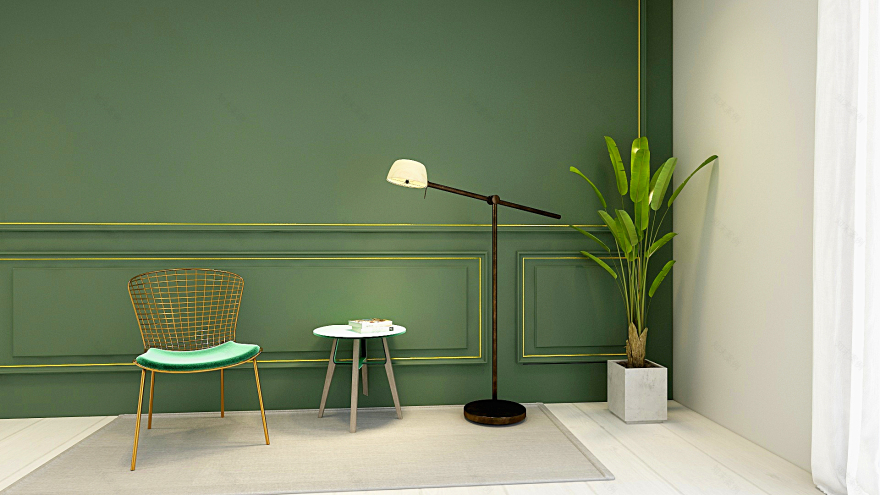 客厅与阅读区绿色装饰-12