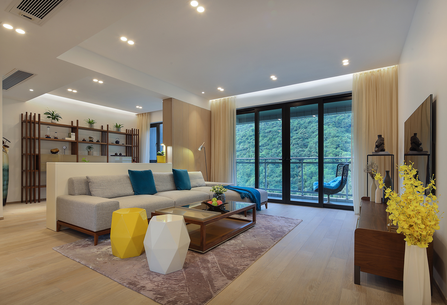 漾设计Young Design｜深圳罗湖区京基云景梧桐—《山间新雨》-20