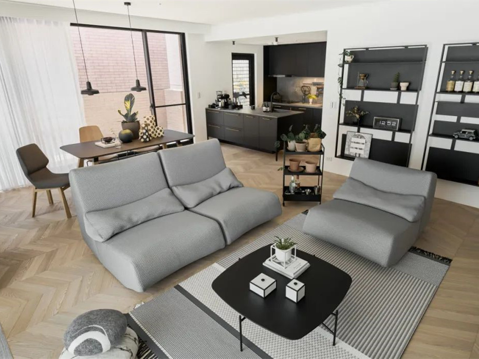 现代黑白灰搭配的北欧风住宅丨工作室-2