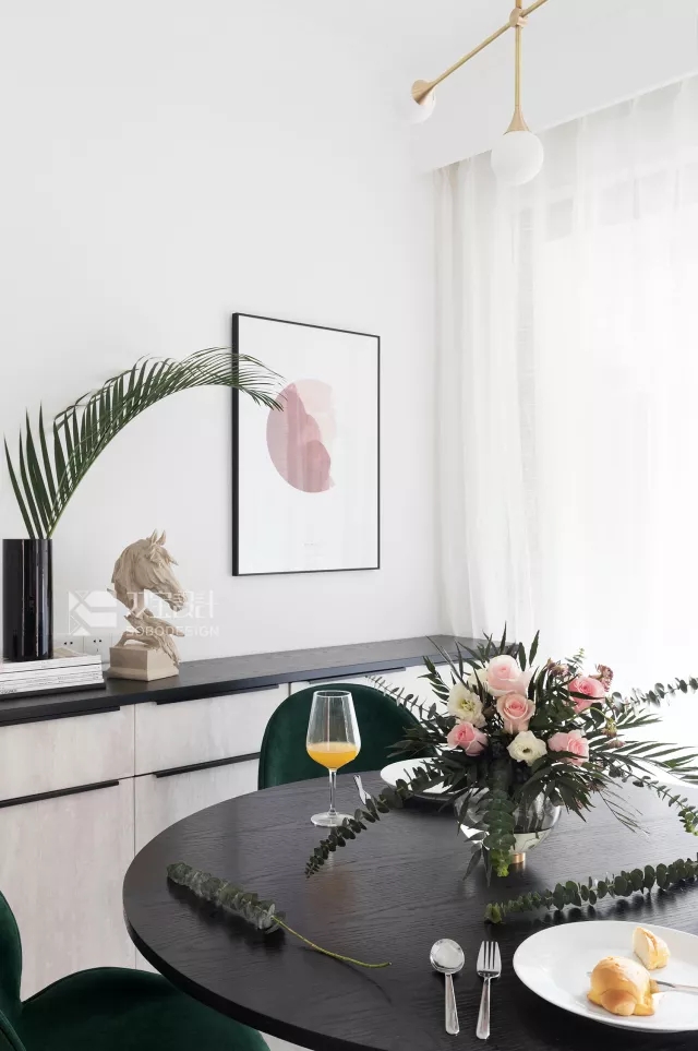 茱萸粉+祖母绿，塑造复式轻奢风  双宝设计机构-16