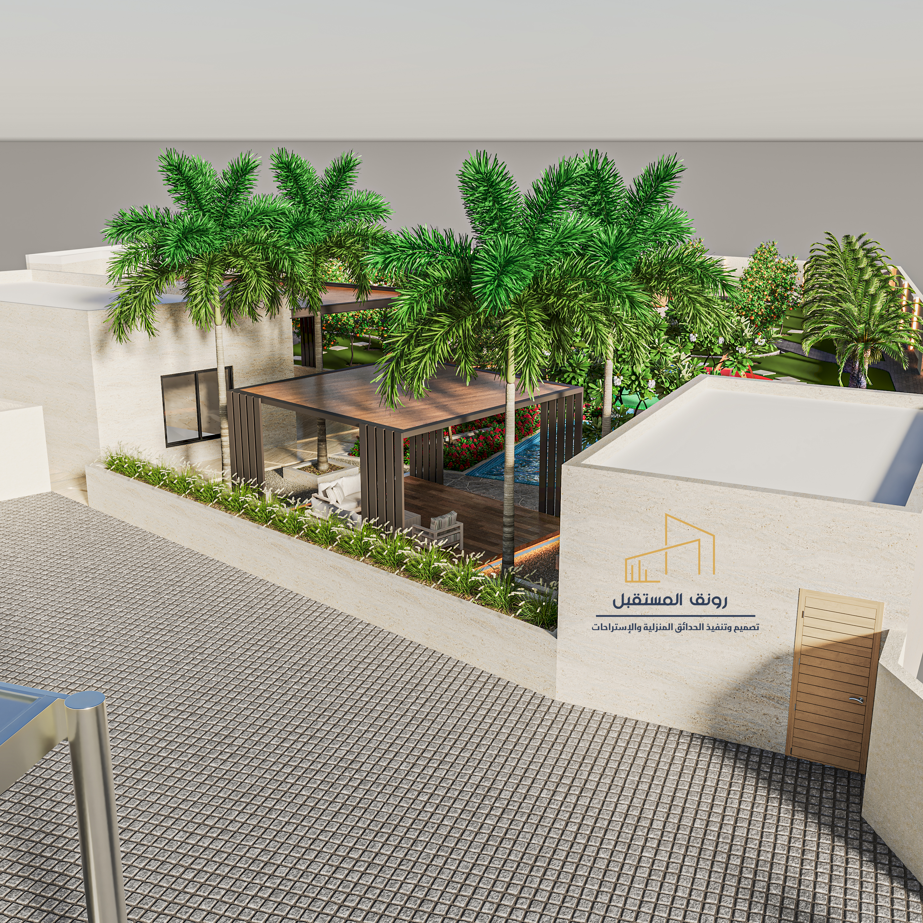 2000 sqm area farmhouse landscape design work-4