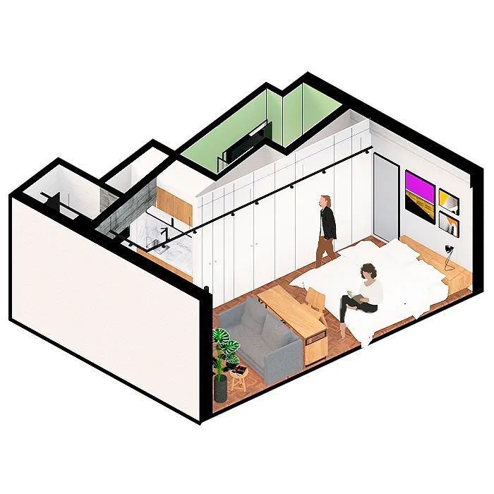 巴西利多酒店公寓 | 30 平米多功能空间设计-52