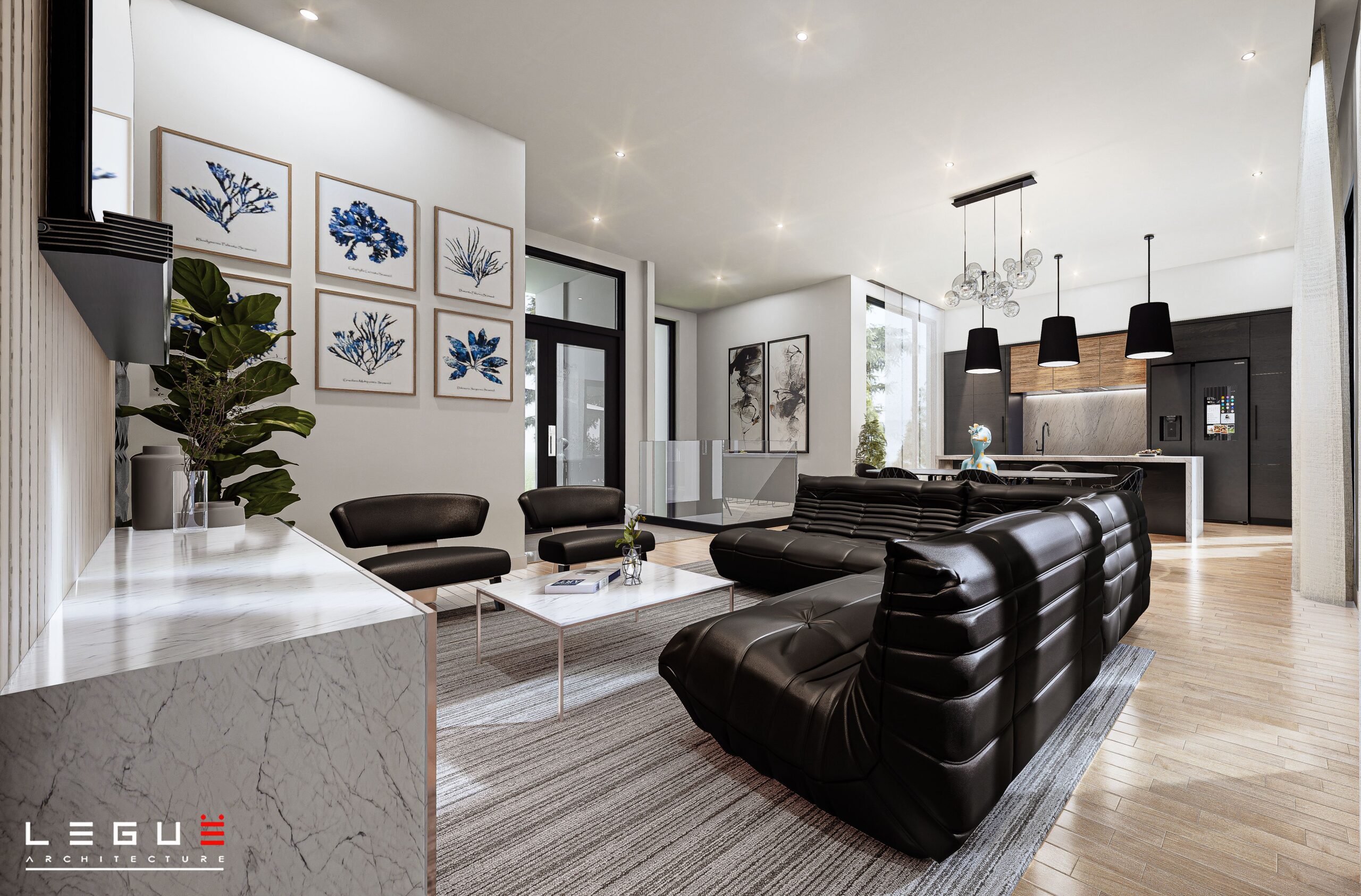 户型图 Ë·106B 

注：Plan de maison常见意思是房屋户型图 ，这里根据常见表达习惯进行简化处理由于Ë可能是特定符号或拼写有误，如果有更准确的背景信息，翻译可能会更精准 丨Leguë Architecture-38