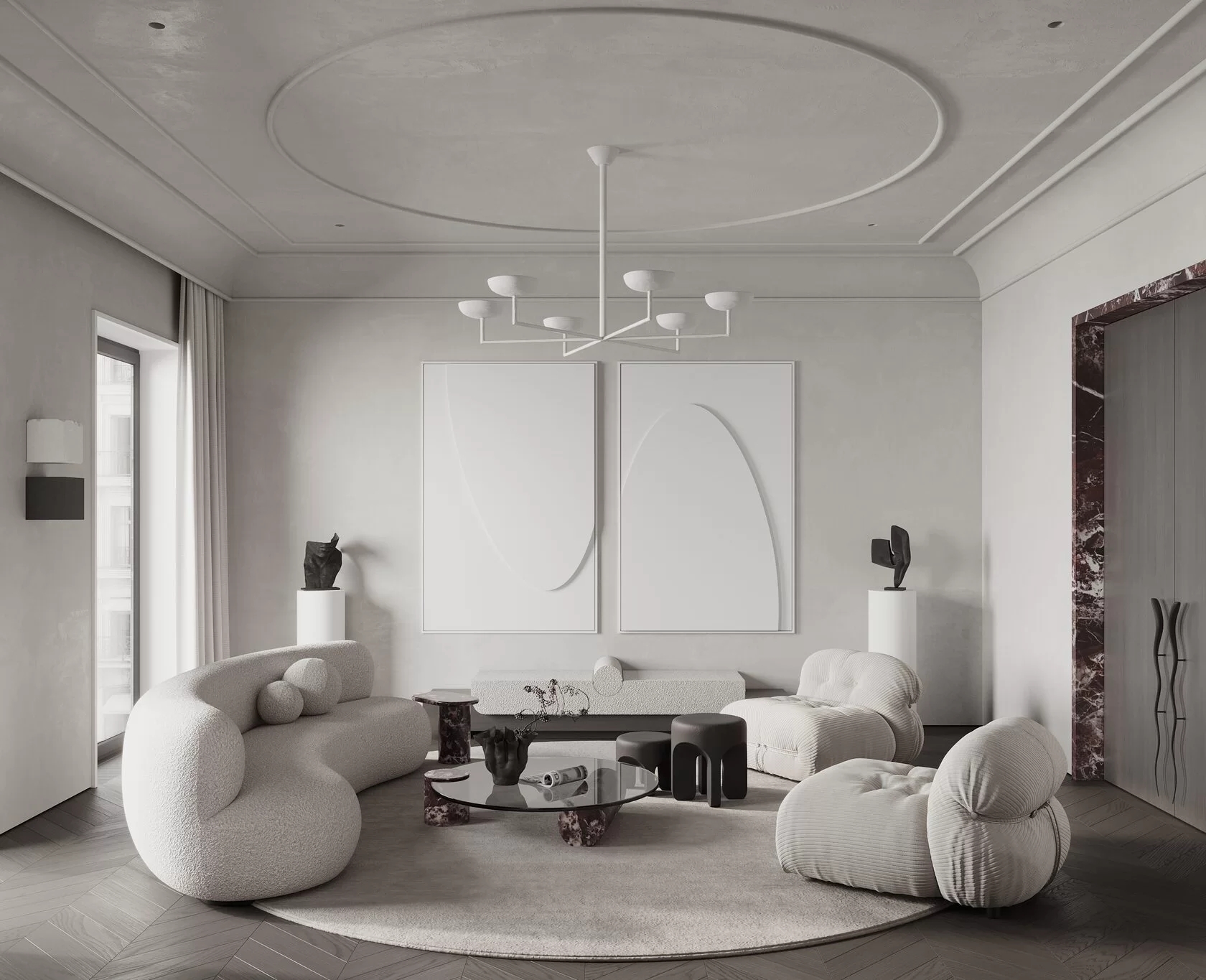 莫斯科浅色系公寓设计 超精致！-7