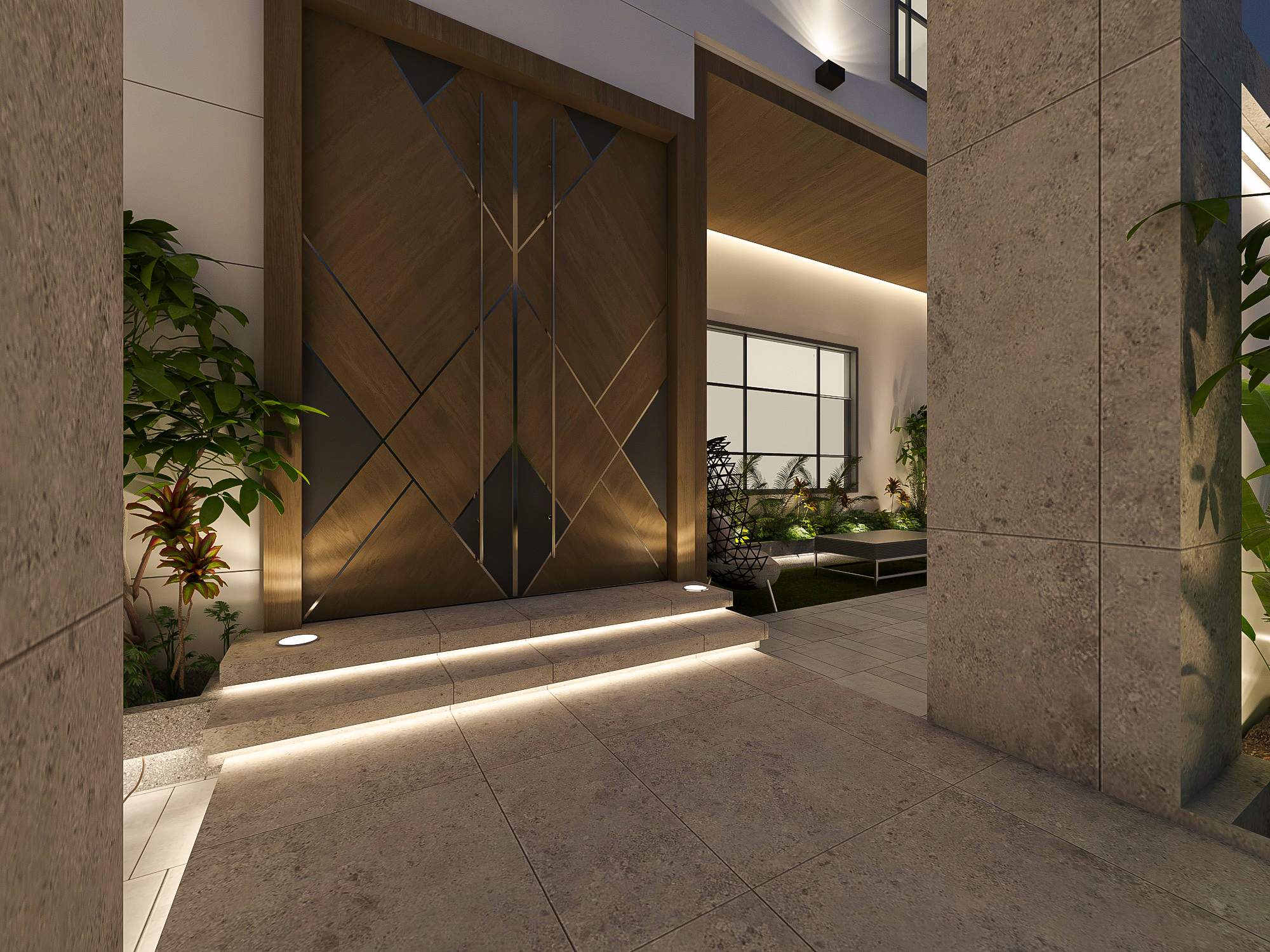 外部立面和后院设计丨沙特阿拉伯利雅得-7