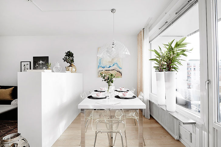 简约白色公寓，功能分区巧夺天工-8