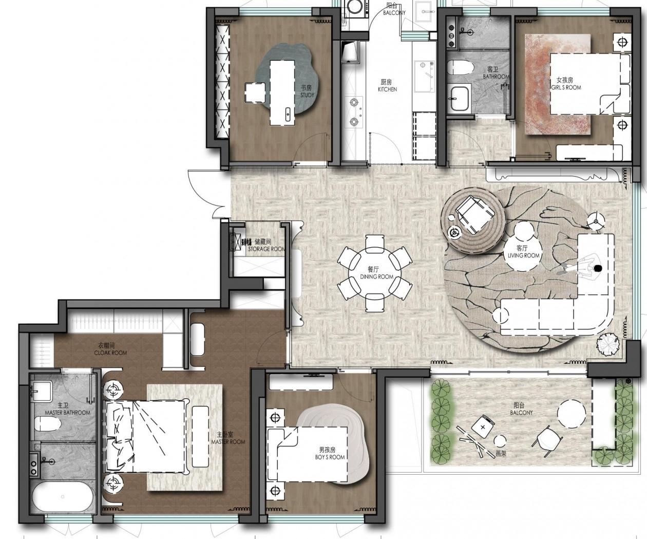 武汉招商天青府100&120&143户型方案丨集艾设计-11