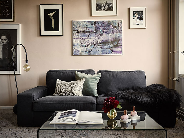 瑞典优雅女性公寓 | 粉色调与 glamour 元素的完美融合-5