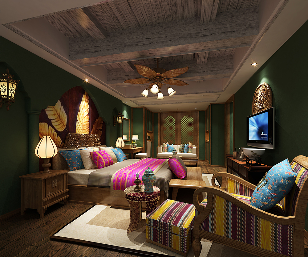 新中式 中式古典 奢华家装别墅样板房-12-16