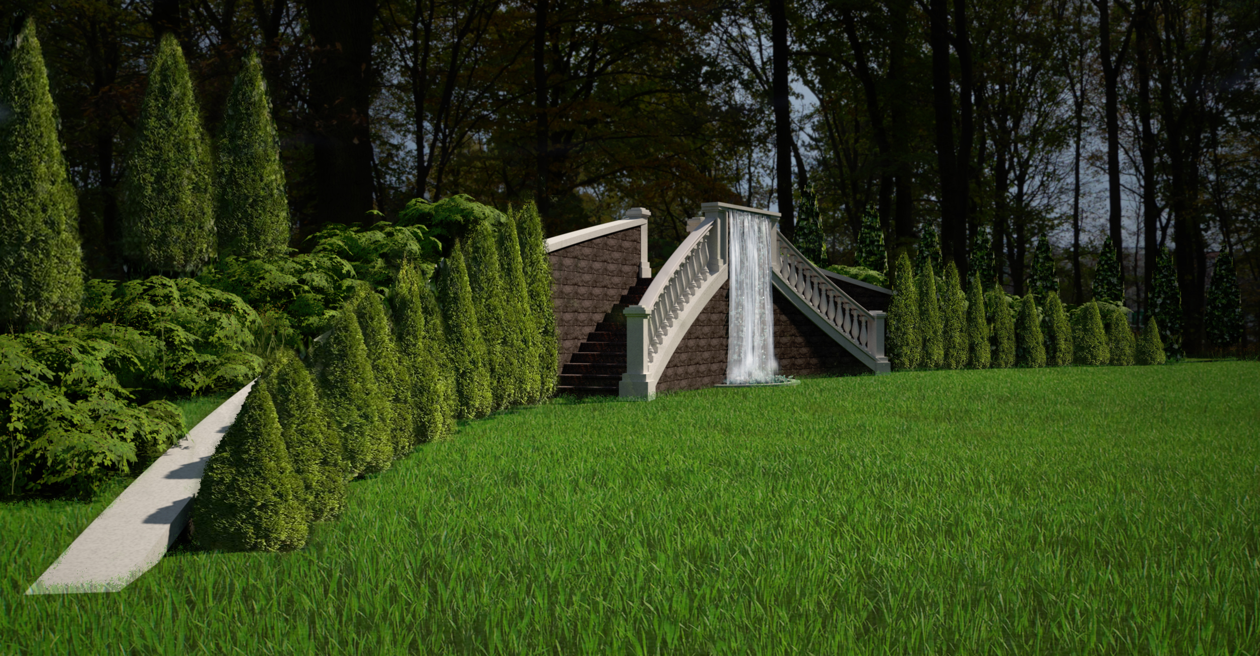 sketches of options for arranging a waterfall-4