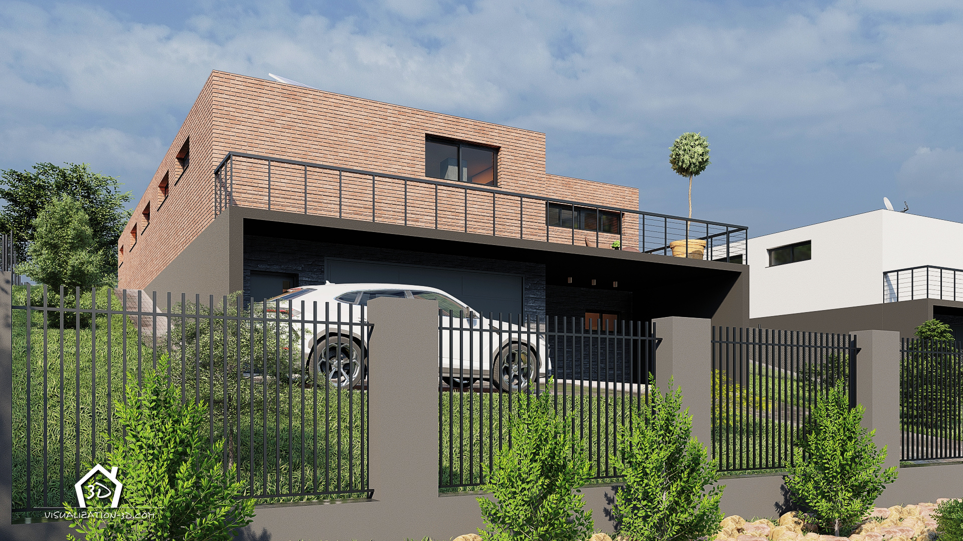 豪华现代别墅外观-10