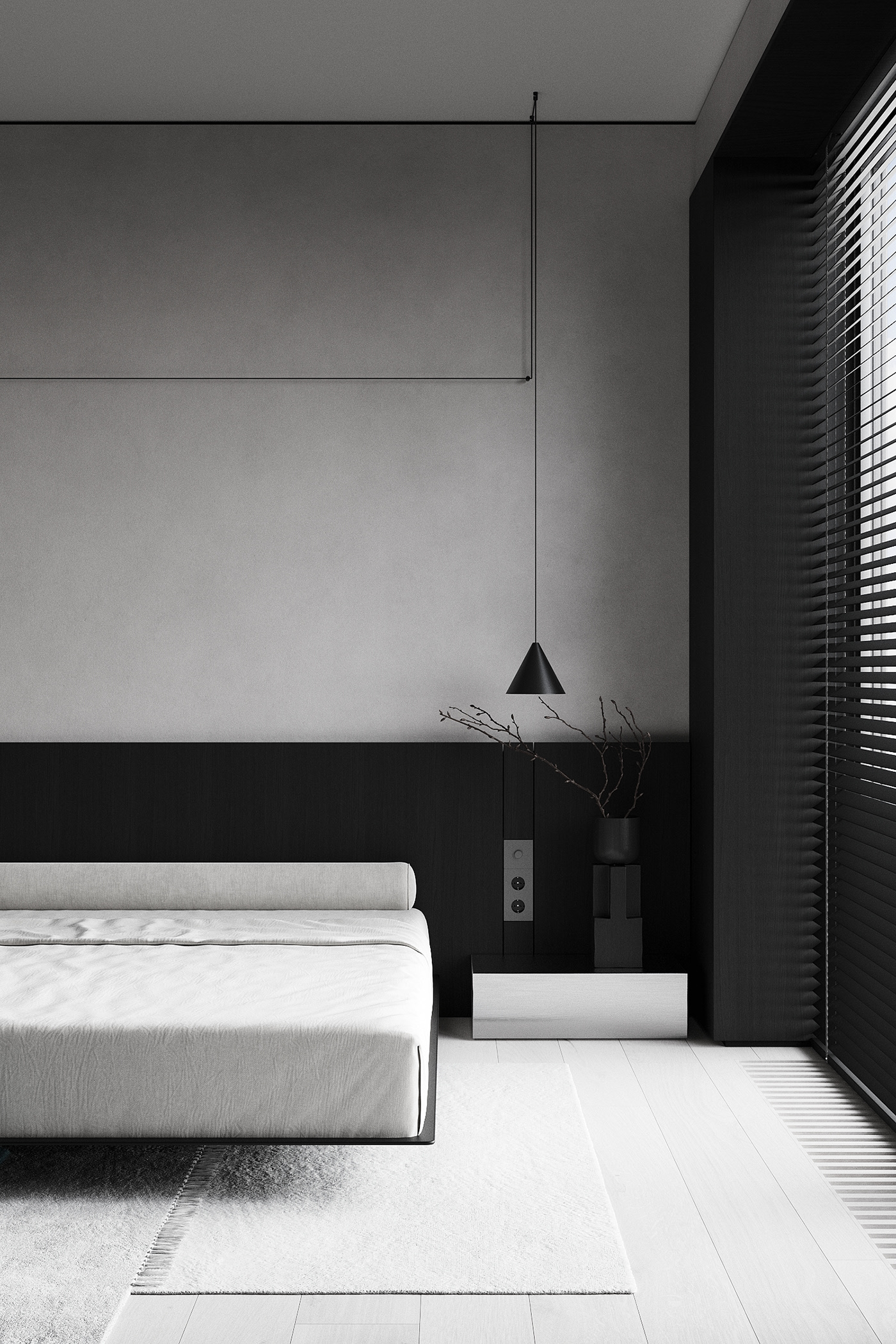 黑灰调子，极致简约空间！-17