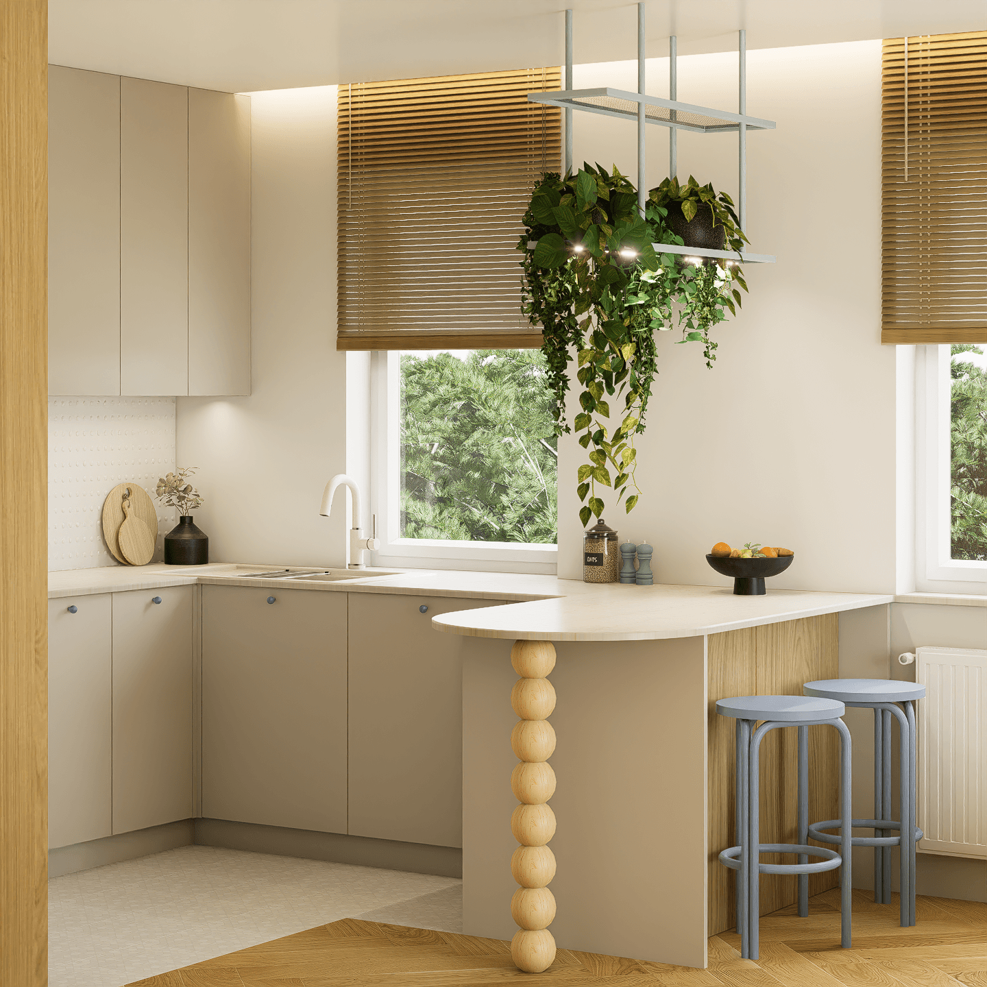 projekt kuchni z nutą błękitu-2