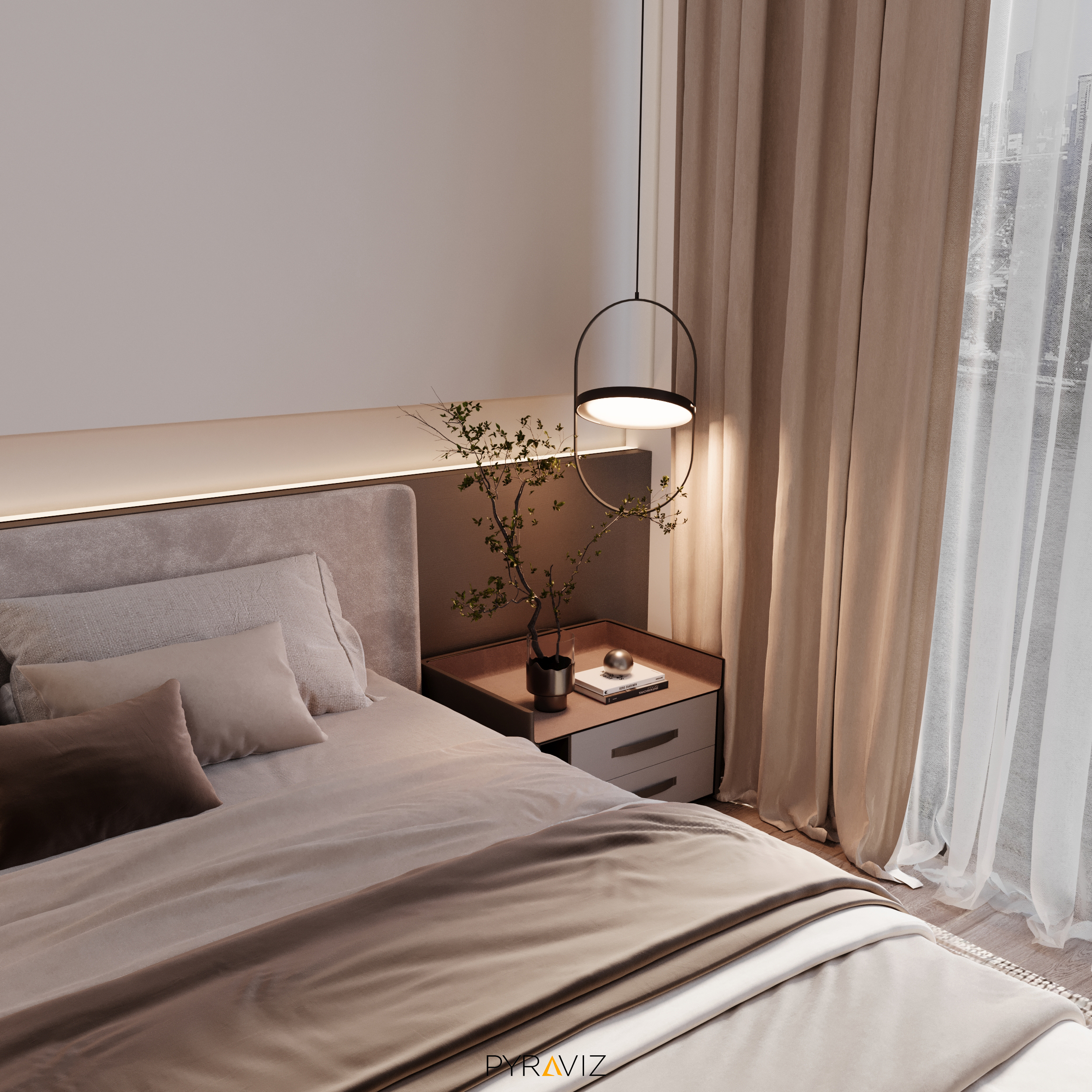 阿尔萨尼亚塔主卧室丨沙特阿拉伯利雅得丨PYRAVIZ-2