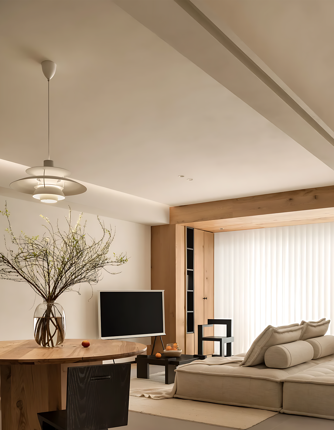 奶油原木风温馨小户型之家设计-3