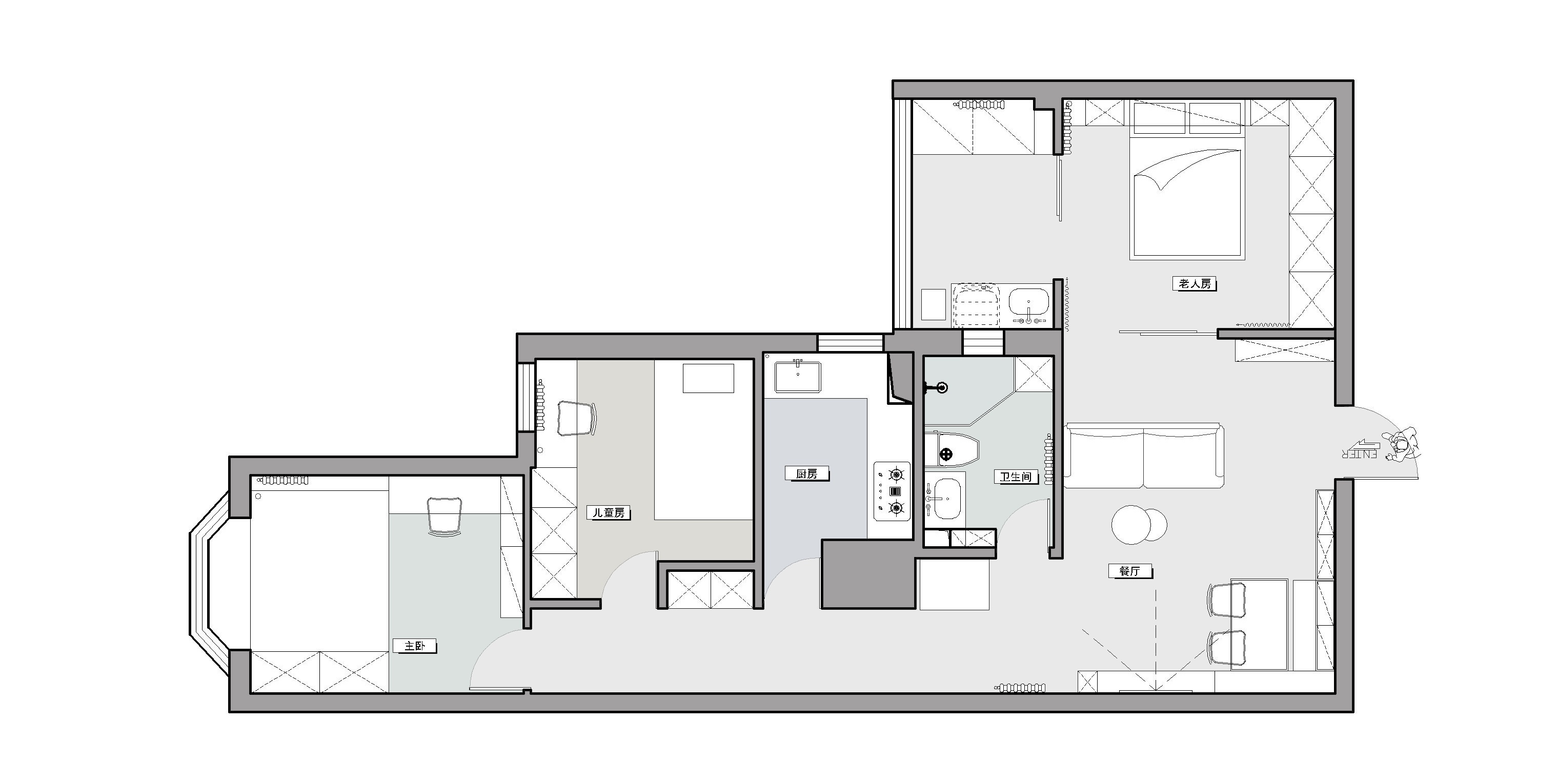 「久栖设计」两居改三居轻松满足三代人，还能多出个洗衣间-18