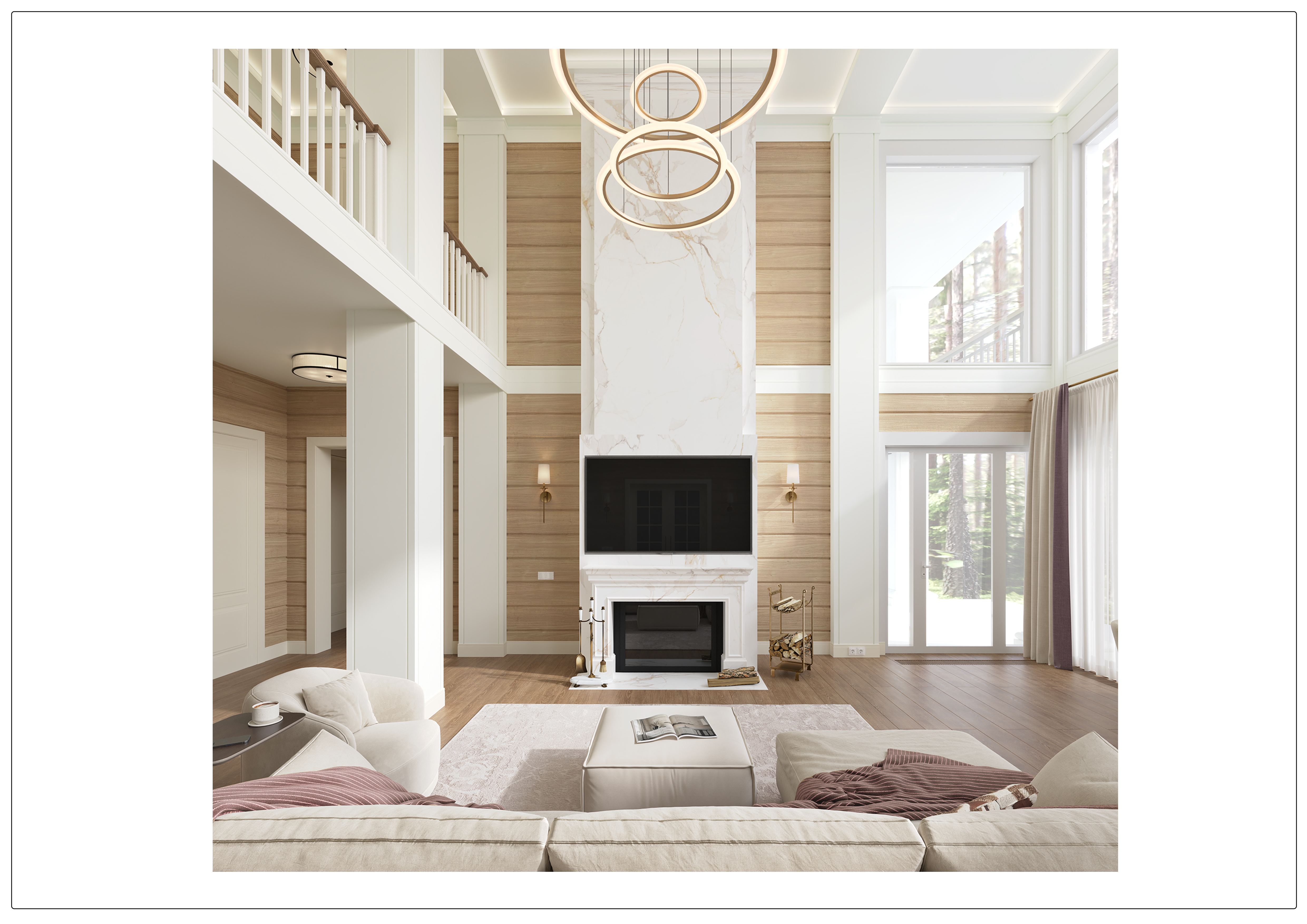 Гостиная-столовая в частном доме | КП Ренессанс-5