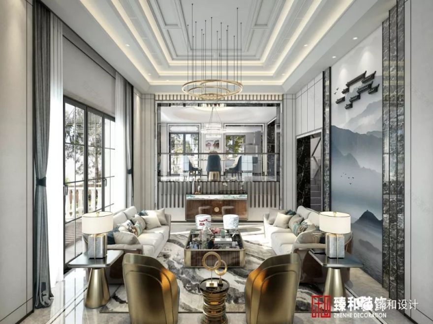 舟山龙湖山庄现代新中式设计,周宽的臻和装饰艺术-13