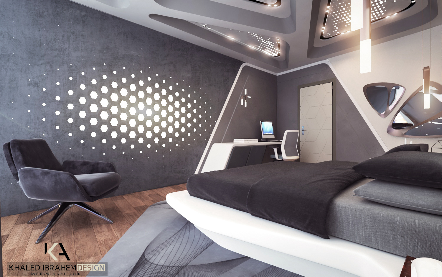 未来主义酒店卧室设计丨KHALED IBRAHEMMAIN-7
