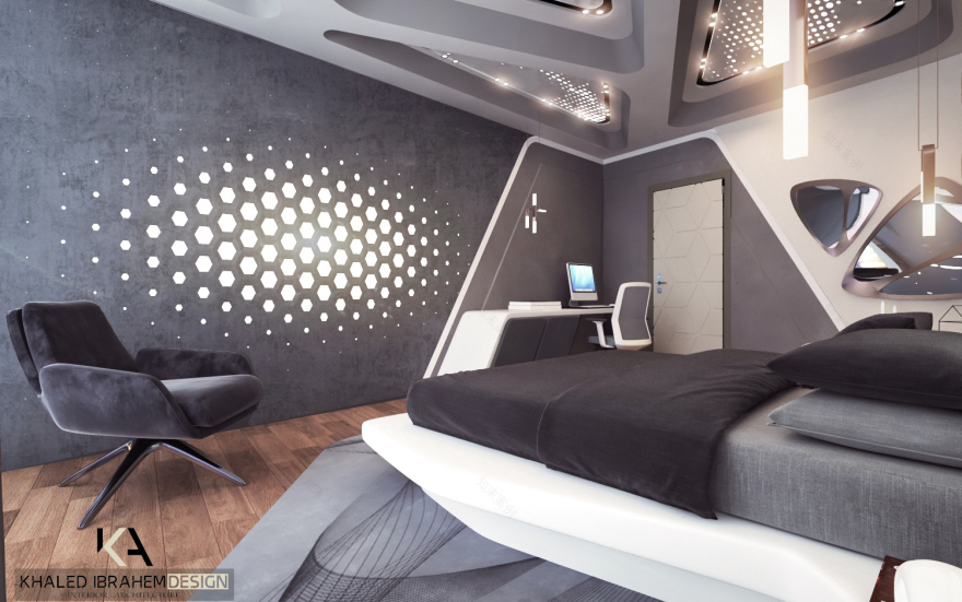未来主义酒店卧室设计丨KHALED IBRAHEMMAIN-7