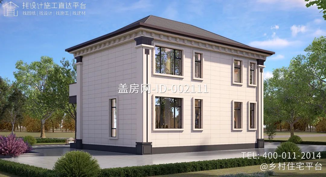 【设计师案例】土建参考造价30万，面宽12m×进深9m云南昆明二层新中式别墅-45