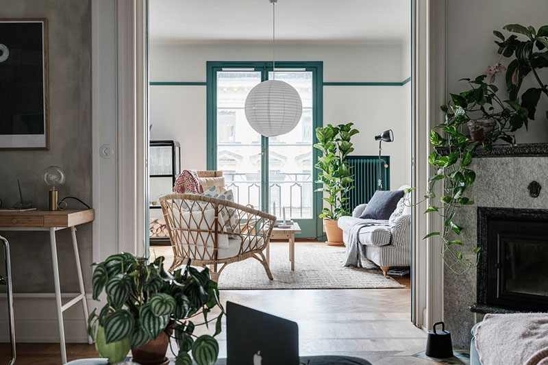 绿色调的斯堪的纳维亚公寓设计-29