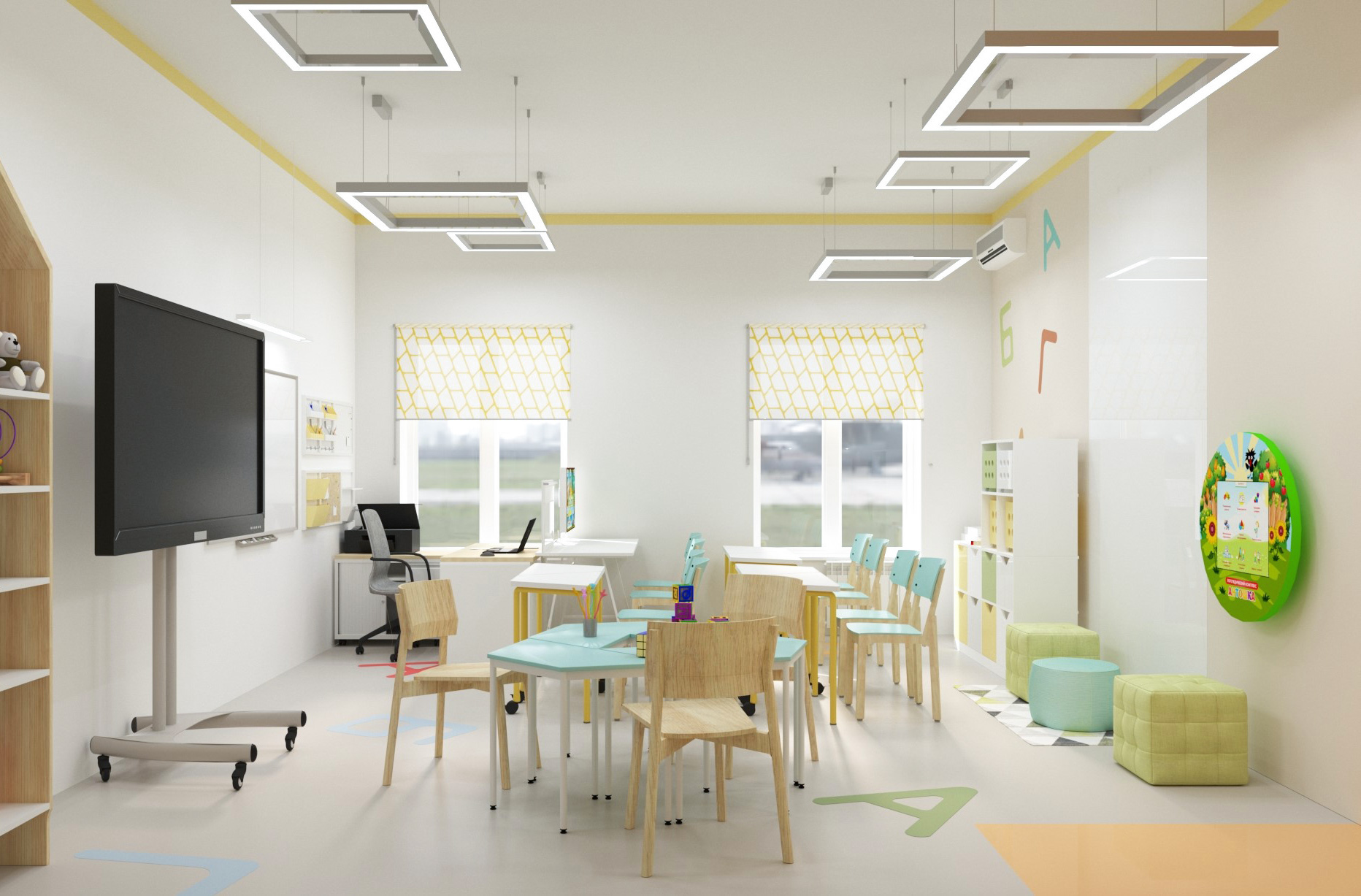 学校 30㎡言语治疗师办公室设计丨@liyastavitskaya-3