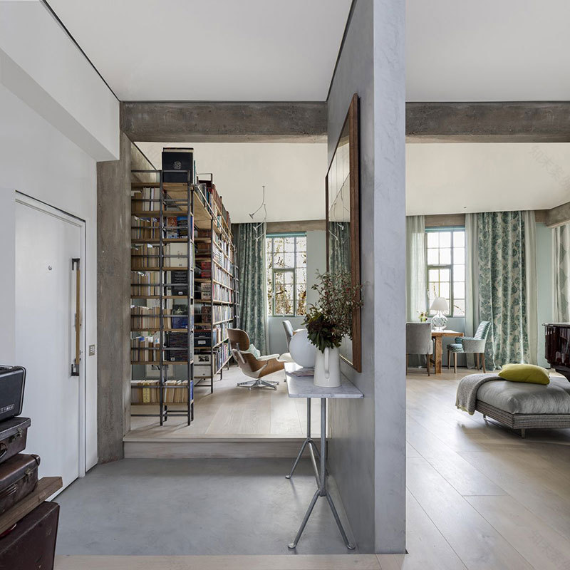 伦敦仓库改造的绿色工业风 LOFT-11