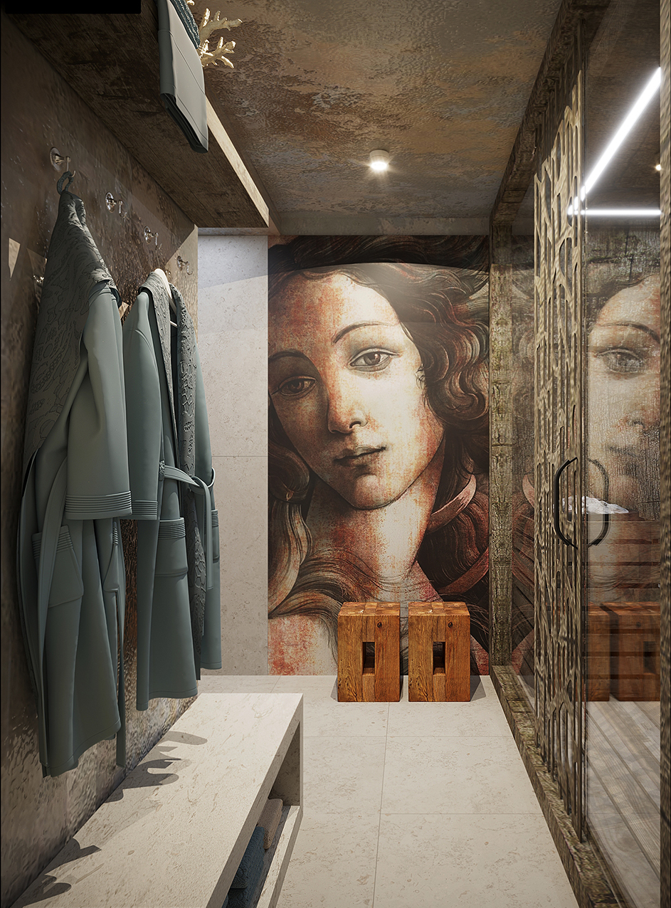 地中海风格地下室桑拿房设计-3