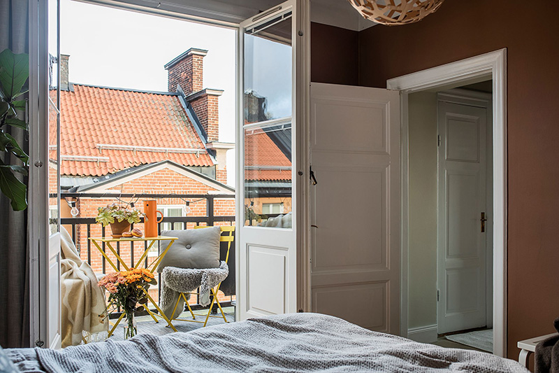 斯德哥尔摩 87 平米公寓 | olive living room and terracotta bedroom-18