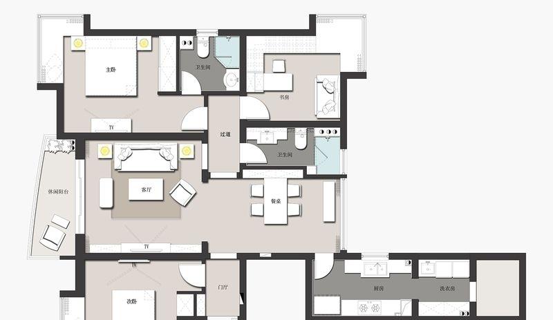 盛世年华 | 轻奢灰调美式空间设计-35