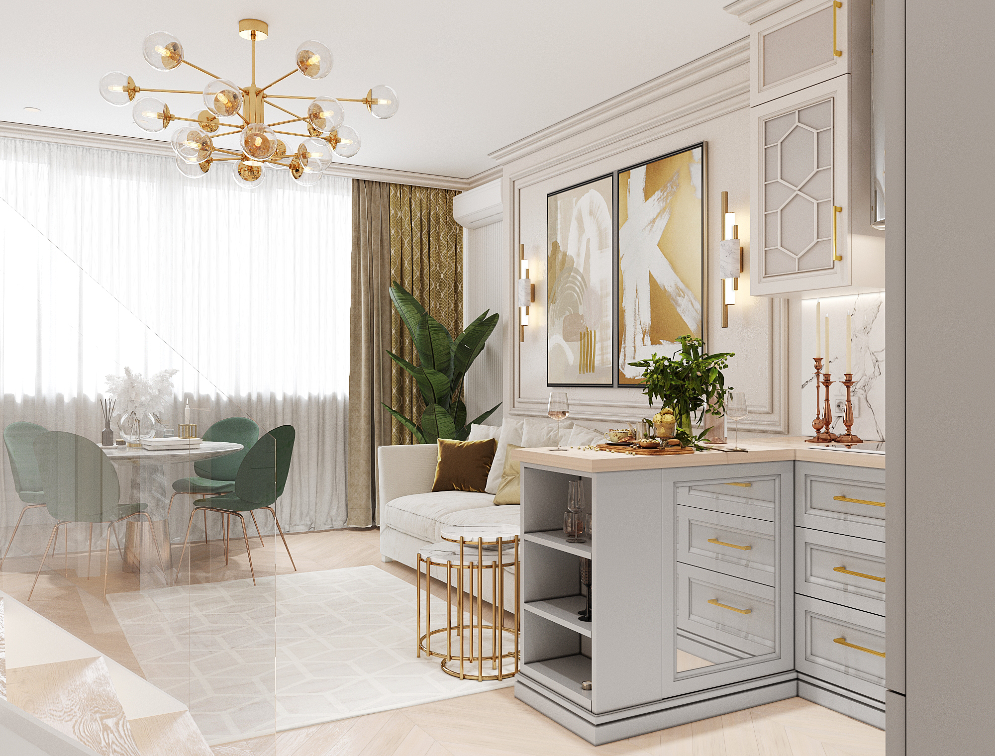 Двухуровневая квартира в классике-3