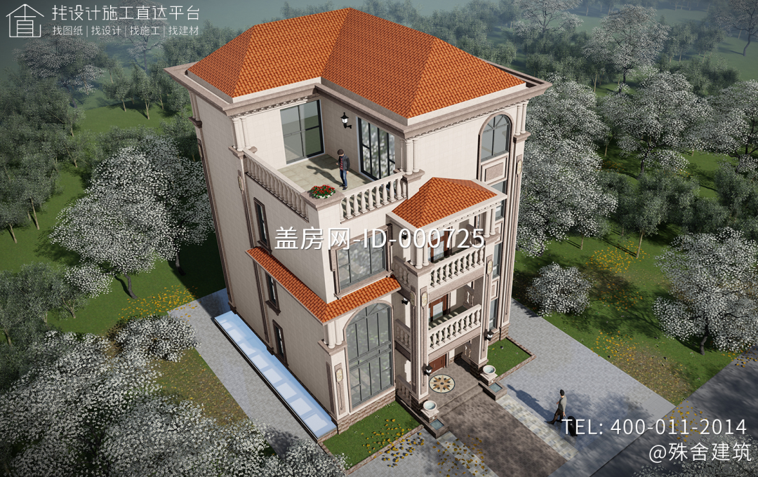 【设计师案例】土建参考造价92万，面宽9.6m×进深9.4m广东湛江四层欧式别墅-40